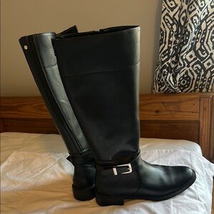 Black Riding Style Boots with Buckle